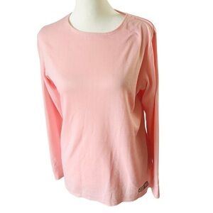 Polar Max Technical Base Layer Knit Tee Women L XL Pink Round Neck Long Sleeves